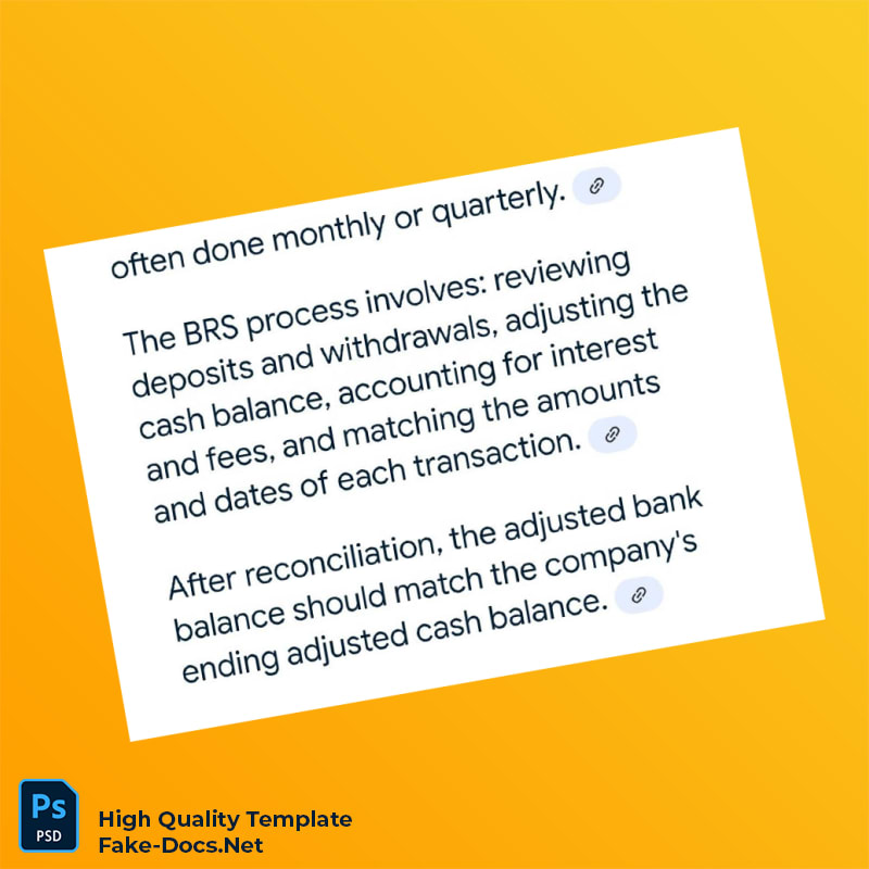 Bank Statement or Reconciliation Statement Template in Word and PDF formats 2 page Bank Statement or Reconciliation Statement Template in Word and PDF formats 2 page