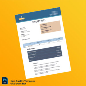 Belgium Editable Utility Bill Template in Word and PDF formats