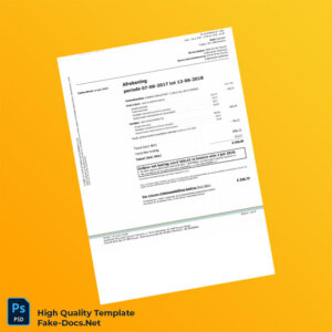 Belgium Electrabel Customer Solutions Editable Utility Bill Template in Word and PDF formats