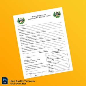 Belize Editable Application For Permit Template in Word and PDF formats 2 page