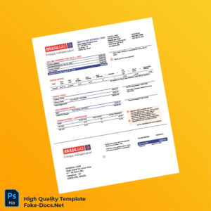 Brazil Brasiltgas Editable Gas Bill Template in Word and PDF formats