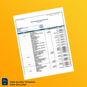 Canada CIBC Business Account Statement Template in Word and PDF formats 4 page