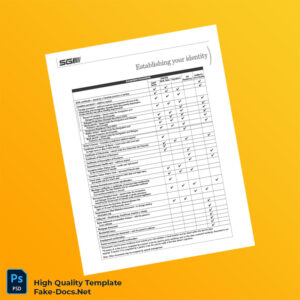 Canada Editable Identity Document Table Template in Word and PDF formats Canada Editable Identity Document Table Template in Word and PDF formats
