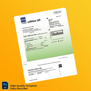 Canada Epcor Editable Power Bill Template in Word and PDF formats 2 page Canada Epcor Editable Power Bill Template in Word and PDF formats 2 page