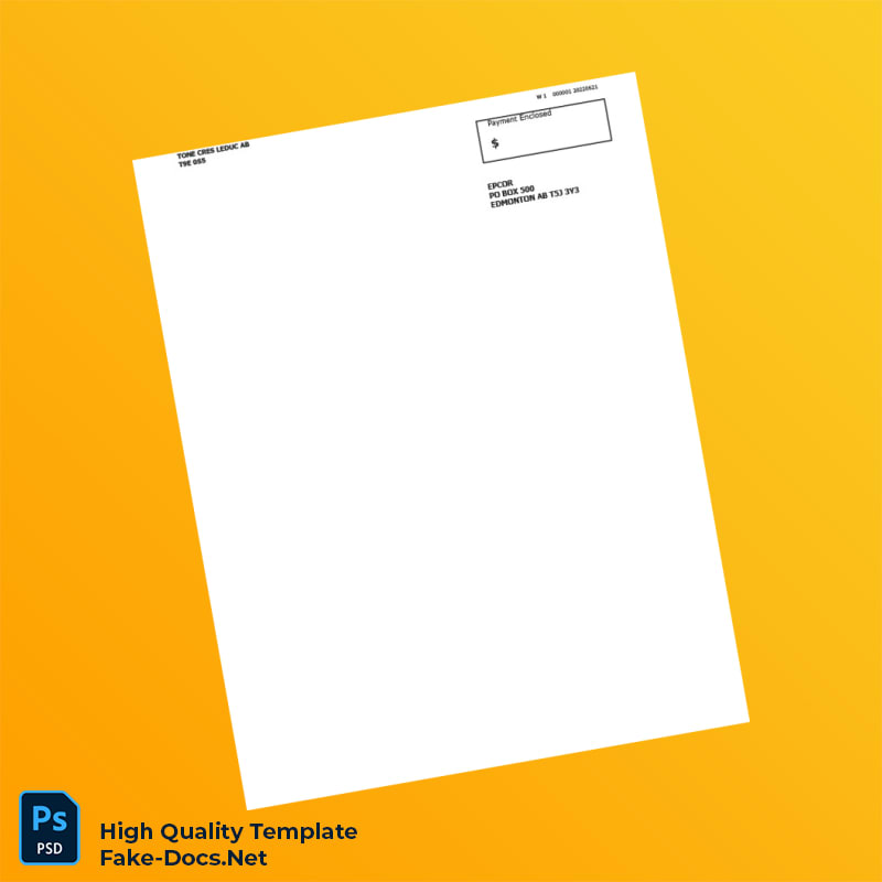 Canada Epcor Editable Power Bill Template in Word and PDF formats 2 page Canada Epcor Editable Power Bill Template in Word and PDF formats 2 page