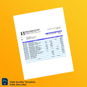 Canada First Bank of Wiki Chequing Account Statement Template in Word and PDF formats Canada First Bank of Wiki Chequing Account Statement Template in Word and PDF formats