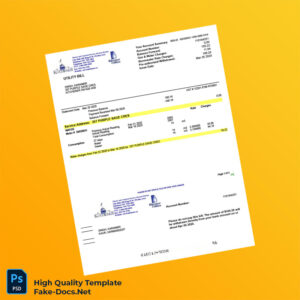 Canada Kitchener Utilities Editable Utility Bill Template in Word and PDF formats 2 page