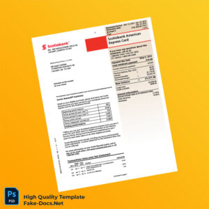 Canada Scotiabank Credit Card Statement Template in Word and PDF formats 6 page Canada Scotiabank Credit Card Statement Template in Word and PDF formats 6 page