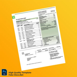 Canada TD Bank Statement Template in Word and PDF formats 5 page Canada TD Bank Statement Template in Word and PDF formats 5 page