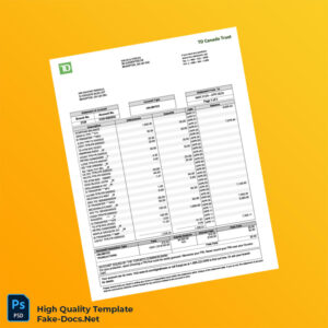 Canada TD Canada Trust Bank Statement Template in Word and PDF formats 5 page Canada TD Canada Trust Bank Statement Template in Word and PDF formats 5 page
