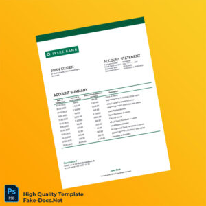 Denmark Jyske Bank Credit Card Statement Template in Word and PDF formats