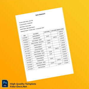 Dummy Bank Statement Dummy Bank Template in Word and PDF formats Dummy Bank Statement Dummy Bank Template in Word and PDF formats