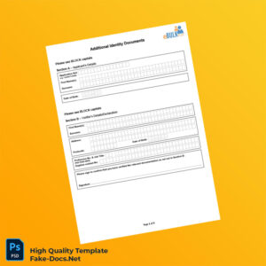 Editable Additional Identity Document Template in Word and PDF formats 2 page Editable Additional Identity Document Template in Word and PDF formats 2 page