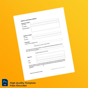 Editable Address Confirmation Affidavit Template in Word and PDF formats Editable Address Confirmation Affidavit Template in Word and PDF formats