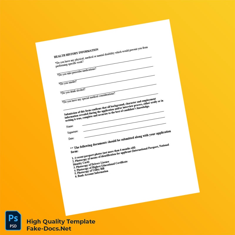 Editable Driver Job Application Form Template in Word and PDF formats 2 page Editable Driver Job Application Form Template in Word and PDF formats 2 page