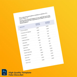 Editable Electricity Bill Template in Word and PDF formats 7 page Editable Electricity Bill Template in Word and PDF formats 7 page