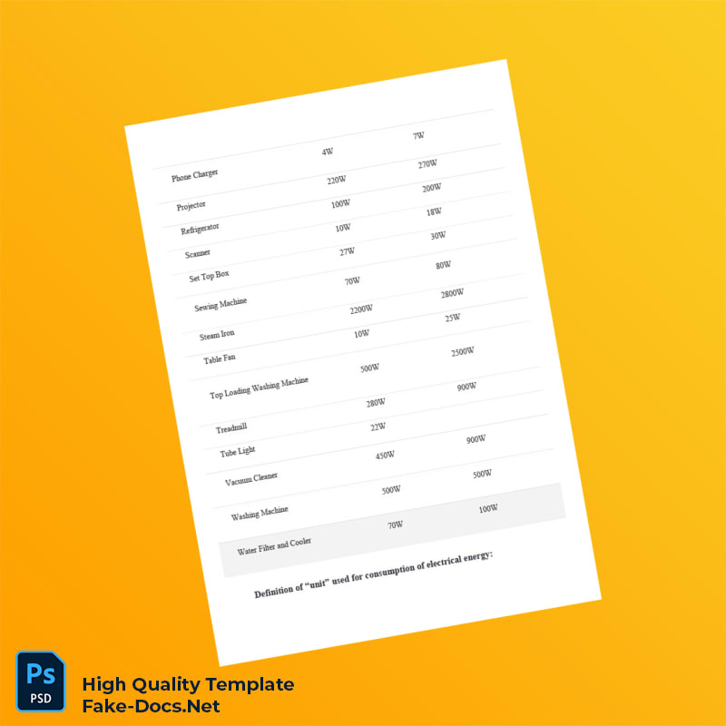 Editable Electricity Bill Template in Word and PDF formats 7 page Editable Electricity Bill Template in Word and PDF formats 7 page