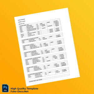 Editable General Ledger Template in Word and PDF formats 2 page