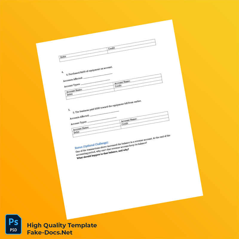 Editable T Account Refresher Do Now Template in Word and PDF formats 2 page Editable T Account Refresher Do Now Template in Word and PDF formats 2 page