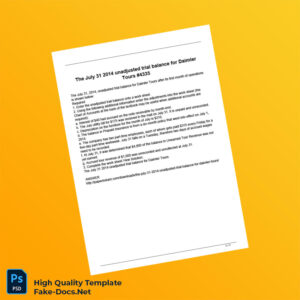 Editable Unadjusted Trial Balance Template in Word and PDF formats Editable Unadjusted Trial Balance Template in Word and PDF formats