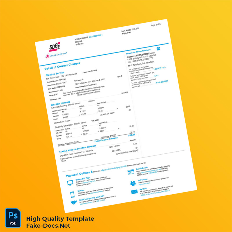 Editable Utility Bill Template in Word and PDF formats 7 page Editable Utility Bill Template in Word and PDF formats 7 page