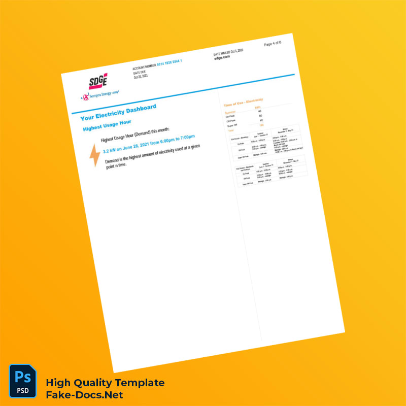 Editable Utility Bill Template in Word and PDF formats 5 page Editable Utility Bill Template in Word and PDF formats 5 page