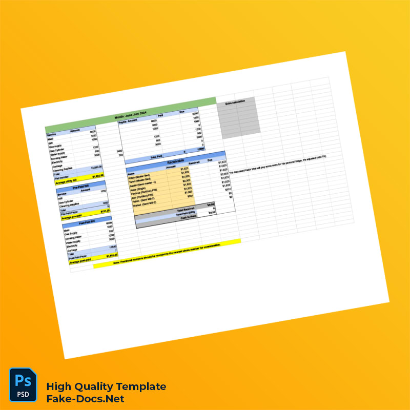 Editable Utility Bills Template in Word and PDF formats Editable Utility Bills Template in Word and PDF formats