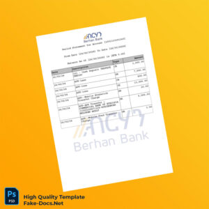 Ethiopia Berhan Bank Statement Template in Word and PDF formats Ethiopia Berhan Bank Statement Template in Word and PDF formats