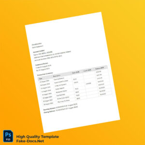 Finland Alandsbanken Editable Bank Statement Template in Word and PDF formats Finland Alandsbanken Editable Bank Statement Template in Word and PDF formats
