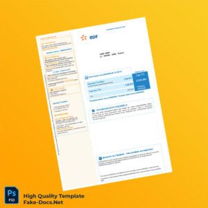 France EDF Editable Electricity Bill Template in Word and PDF formats France EDF Editable Electricity Bill Template in Word and PDF formats