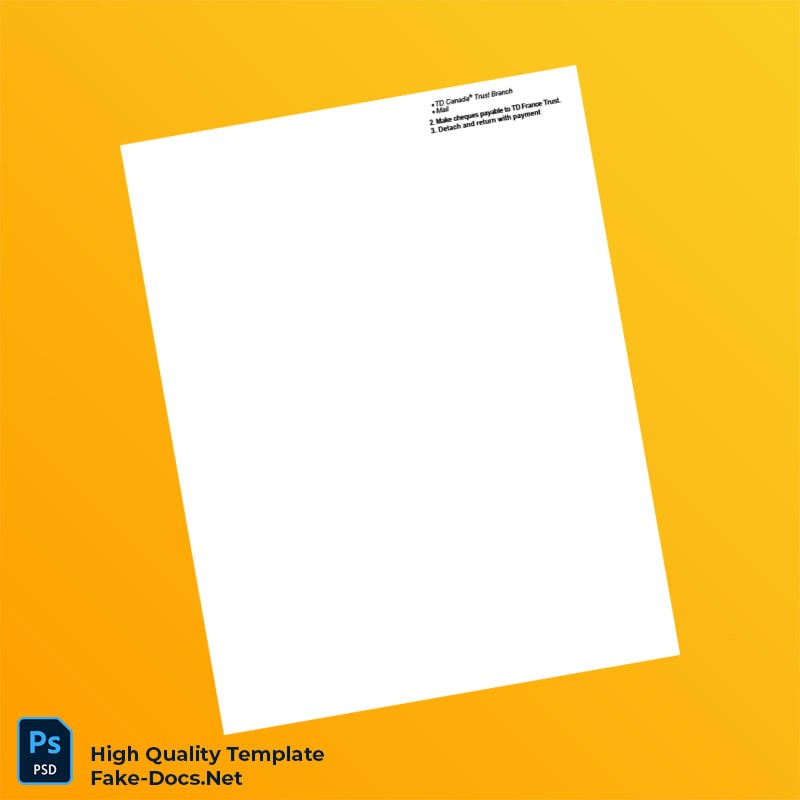 France TD France Trust Credit Card Statement Template in Word and PDF formats 2 page France TD France Trust Credit Card Statement Template in Word and PDF formats 2 page