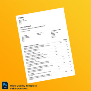 France USD Statement Template in Word and PDF formats 3 page France USD Statement Template in Word and PDF formats 3 page