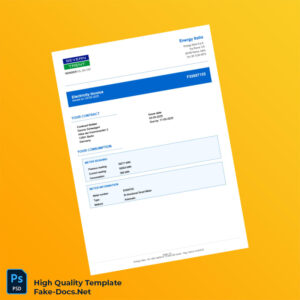 Germany Energy Italia Editable Electricity Bill Template in Word and PDF formats 3 page