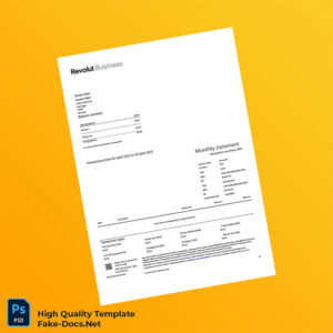 Germany Revolut Bank Statement Template in Word and PDF formats