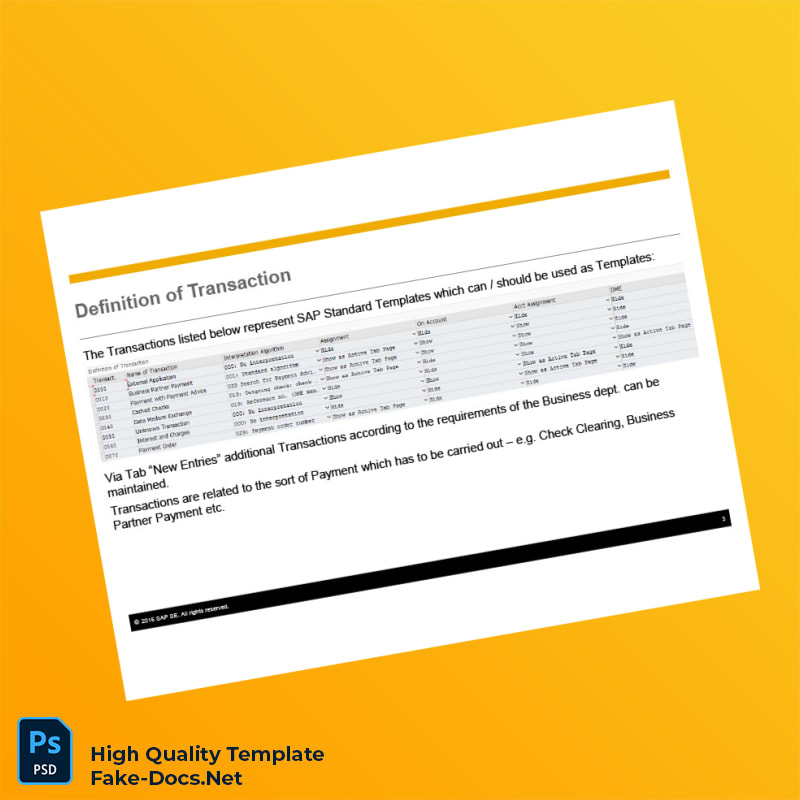 Germany SAP Electronic Bank Statement Template in Word and PDF formats 6 page Germany SAP Electronic Bank Statement Template in Word and PDF formats 6 page