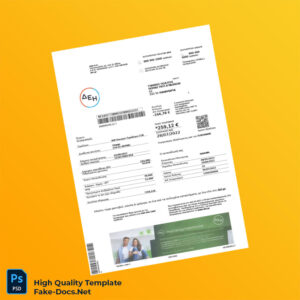 Greece DEI Editable Electricity Bill Template in Word and PDF formats