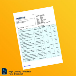 Haryana HDFC Bank Statement Template in Word and PDF formats