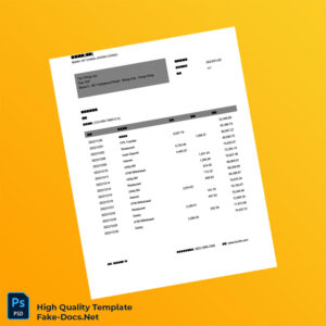 Hong Kong Bank of China Hong Kong Editable Document Template in Word and PDF formats