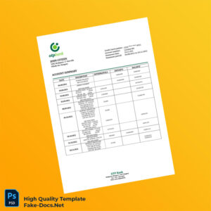 Hungary OTP Bank Statement Template in Word and PDF formats