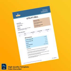 India ABC Powers Inc Editable Utility Bill Template in Word and PDF formats