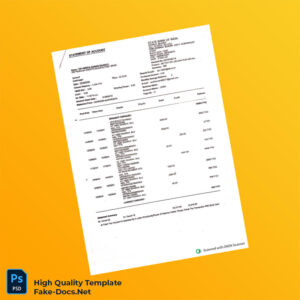 India Amrita Bank Statement Template in Word and PDF formats 3 page