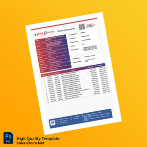 India Andhra Bank Statement Template in Word and PDF formats 4 page