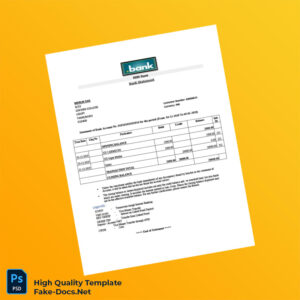 India BBB Bank Statement Template in Word and PDF formats