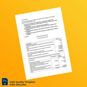 India Bank Reconciliation Statement Template in Word and PDF formats 6 page