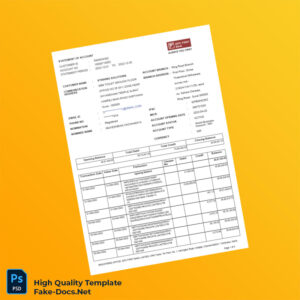 India Bank Statement of Payout Account Template in Word and PDF formats 5 page
