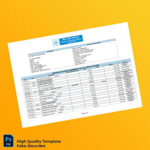 India Bank of Maharashtra Bank Statement Template in Word and PDF formats 8 page