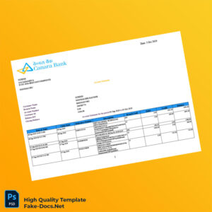 India Canara Bank Account Statement Template in Word and PDF formats 5 page