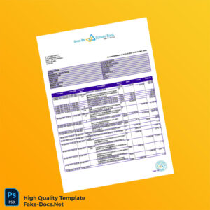 India Canara Bank Statement Template in Word and PDF formats 2 page