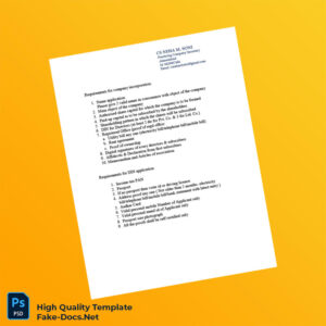 India Editable Company Incorporation Checklist Template in Word and PDF formats