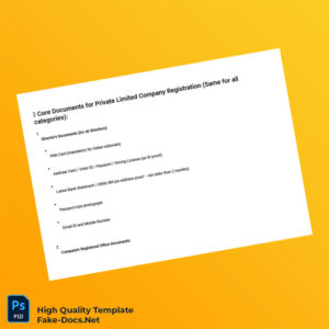 India Editable Company Registration Document Template in Word and PDF formats 7 page